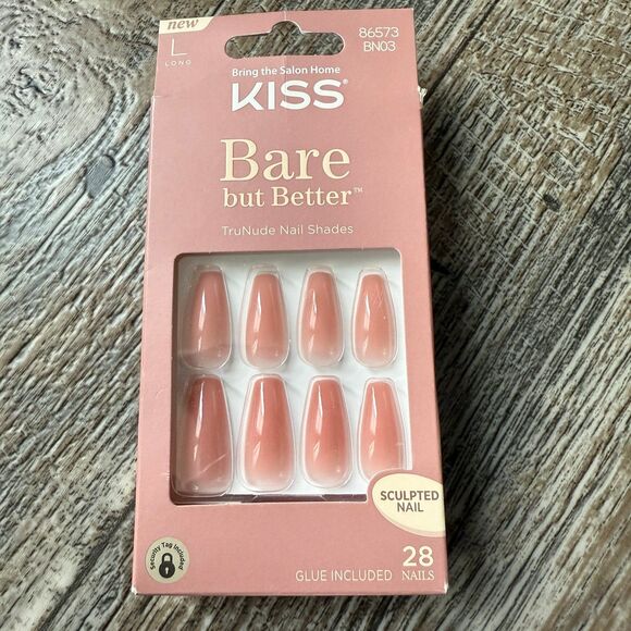 Kiss Nails Bare but Better Long Coffin - Picture 1 of 4